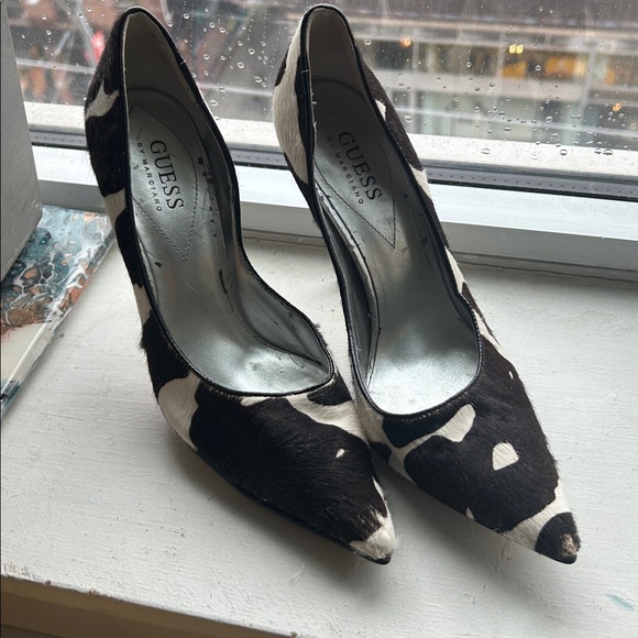 GUESS Pony Hair Cow Print Stiletto heels | 7M | Statement Animal Print Pumps - Picture 10 of 10